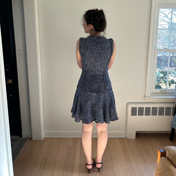 Michael Kors Italy tweed drop waist fit flare blue sleeveless mini 4 Chanel vibe - Picture 6 of 6